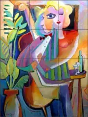 Pop Art Tile Backsplash Warren Cullar Ceramic Mural WC132