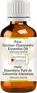 Greenwood Essential Pure German Chamomile Essential Oil (Matricaria recutita) 100% Natural Therapeutic Grade Steam Distilled for Personal Care 15ml (0.50oz)