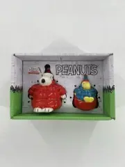 Peanuts Snoopy Woodstock Puffer Jacket Christmas Salt & Pepper Shaker Set