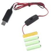 USB Power Supply Cable with Switches USB to 6V AAA LR03 Battery for LED Light