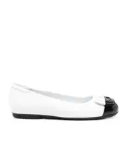 H661 leather ballerina shoes 36 White