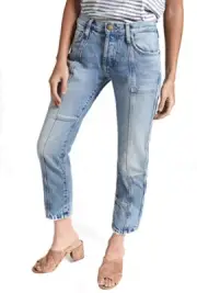 Current/Elliott L39414 The Patchwork Underwood Crossover Blue Jeans Size 28
