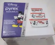 NIB Disney 100th Anniversary Mickey Mouse Club Mouseketer 6 Piece Pyrex Set