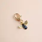 Cute Blue Honeybee Bee Honey Beekeeper Keychain Keyring Heart Charm Gift