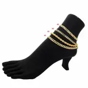 10" CUBAN CURB LINK CHAIN ROPE MARINER ANKLET BRACELET 14K ITALY GOLD PLATED