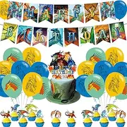 Wings of Fire Party Decoration Set - Dragon Game Theme Banner, Cake Topper, Latex Balloons for Fans Birthday Supplies