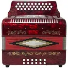 Goldstar 31 Key 12 Bass Button Accordion Key GCF, Case & Straps Red