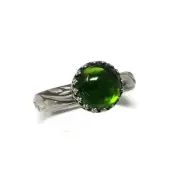 Peridot Quartz Art Nouveau Band Ring