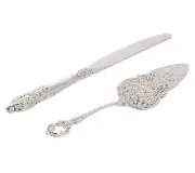 CAKE KNIFE & SERVER SET silver plated wedding engagement 21st new baby shower