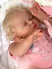 24in Sleeping Pickle Reborn Toddler Doll Gift Soft Cloth Body Hand-Rooted Hair