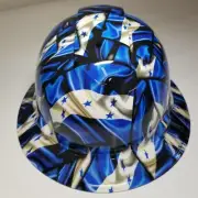 full brim hard hat custom hydro dipped IN HONDURAS FLAG ,AWESOME COLORS POPPIN