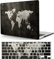 Hard Case Compatible with MacBook Pro 14 inch Case 2021 Model A2442 M1 Pro / M1 Max with Retina Display & Touch ID, Plastic Shell Cover Case & Keyboard Cover Skin - World map