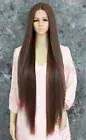 Extra Long Straight Lace Front Human Hair Blend Wig Light Brown/Blonde EVFN