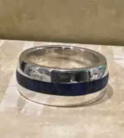 NWT Sundance Catalog Silver Lapis “Places Between Ring” Size 7 $178