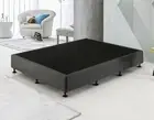 Queen Ensemble Bed Base Platinum Graphite Linen Fabric Palermo