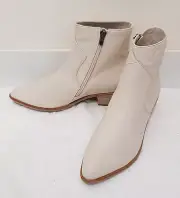 NEW DIANA FERRARI WINTER WHITE PEBBLE LEATHER POINT TOE WESTERN ANKLE BOOT 39