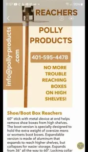 Boot and Shoe Shelf Reacher Pole from Polly Products #PRS, #PRB,#PRE Expandable