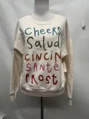 ANTHROPOLOGIE X JORDAN NICKSON Size XXS Cheers Graphic Sweatshirt Maeve