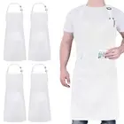 4 Packs Chef Apron, Waterproof Apron, Adjustable Aprons with 2 Pockets for Me...