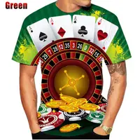 在飛比找蝦皮購物優惠-2024 新款時尚男/女休閒賭博圖案短袖嘻哈 T 恤拉斯維加