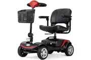 EQUIPMED FreeRoam+ Mid-Sized Lithium Fast Easy Charge Mobility Scooter, Red