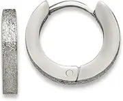 [JewelryWeb] Stainless Steel Polished and Sand Blasted Hinged Hoop Earrings-Hoop Earring for Women in Choice of Styles