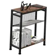 Side Table for Small Spaces, Narrow End Table with Magazine Holder, 2 in 1