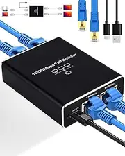 Ethernet Splitter 1 to 3, 1000Mbps High Speed Ethernet Cable Splitter with LAN Cable Cat 6 [3 Devices Simultaneous Networking], Gigabit RJ45 LAN Network Extension for Cat8/7/6/5e/5 Cable