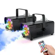 2PCS 500W Smoke Fog Machine RGB Muti Color LED DJ Halloween Party Stage Lighting