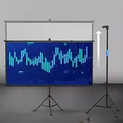 GPVPFLBLMH Projector Screen Tripod Stand 60 72inch Adjustable Tripod Movie Screen Floor Standing Projection Screen 4K HD Screen for Indoor Outdoor(60inch(4:3))