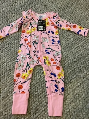 BONDS WONDERSUIT ZIPPY Pink Wildflowers size 6-12months BNWT