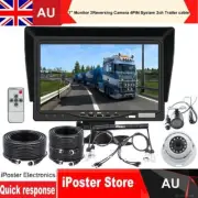 7" Rear View Monitor 2xReversing Camera 4PIN System 2ch Trailer cable Caravan RV
