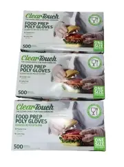 Disposable Food Handling Gloves best Poly Gloves for food preparation (3 Box)