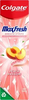 Colgate Max Fresh Peach Passion Toothpaste with Mini Breath Strips 100 G