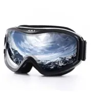 Juli Ski Goggles,Snow Snowboard Goggles Adult Black Frame Silver(vlt 12%)lens