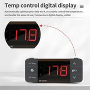 Digital Temperature Controller 220V Cool Heat Switch Refrigerator Refrigeration Defrost Thermostat GrayBlack