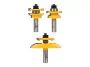 Raised Panel Cabinet Door Rail and Stile Router Bits Set 3 Bit round over 1/2-In