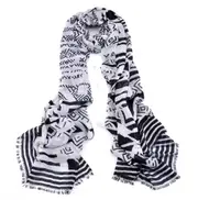 Women Fashion Accessory Street/Trendy Black/White Acient Pattern Everyday Scarf