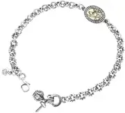 [WJAccs] Fashionable Romantic Lucky Fairy Clover And Dandelion Charm Bracelet - Silver for Couples