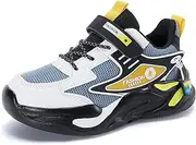 [AFJYG] Children's Shoes Boys Sports Shoes Girls Trainers Breathable Children's Trainers Lightweight Velcro EU 28-39, Black, 6 M