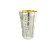 Shabbat Ceremonial Kiddush Cup in Contemporary Hammered Silver Hanukkah Gift