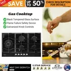 Gas Cooktop 90cm 5 Burner Stove Hob Cooker Kitchen NG LPG Glass Galvanized Knobs