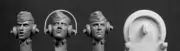 Hornet Heads - 3 German WW2 panzer crew, schiffken caps - HGH/26