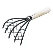 15 Inch Hand Rake Claw Rake with Mesh Net Lightweight Handled for Shell Clam Dig