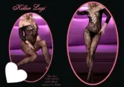 Killer Legs Floral Half Shoulder Criss Cross Front Fishnet Full Body Stocking