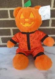 Build a Bear Glow in the Dark Halloween Pumpkin Bear 17" -Orange Pumpkin Sleeper