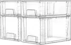 4 Pack Clear Stackable Storage Drawers,Easy to Assemble Bathroom Organizers and