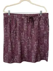 Woolrich Geometric Print Skirt Womens XL Elastic Waist Drawstring Outdoorsy NEW