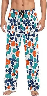 [XYMZR] Flower Pattern Men's Pajama Bottoms Lounge Pajama Pants Sleep Bottoms with Pockets for Men S