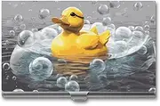 [LKHDS] Slim Aluminum Alloy Business Card Holder Bubble Duck Pocket Business Card Case Portable Business Card Wallet Business Card Holders Handheld Card Box for Women Men, style, One size
